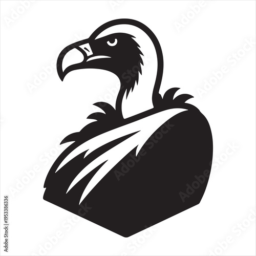 Vulture vector silhouette line art logo design concept  illustration idea
