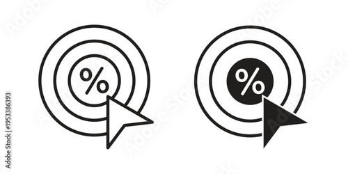 Click through rate icon symbols, Solid black and editable stroke icons