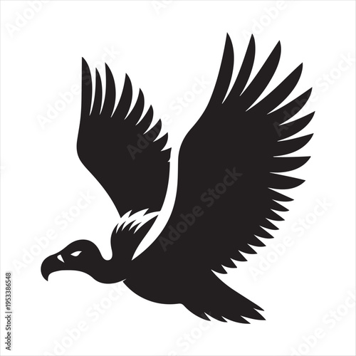 Vulture vector silhouette line art logo design concept  illustration idea