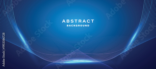 Abstract blue background with flowing lines. Dynamic waves. Shiny moving lines design element. Modern blue gradient flowing wave lines. Futuristic technology concept.
