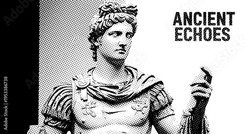 Ancient Roman Statue of Warrior Man.