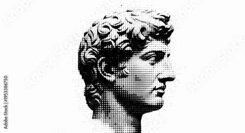 David Statue Head Closeup Profile View.