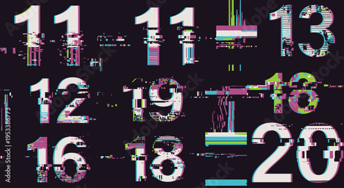 Glitchy numbers on black background.