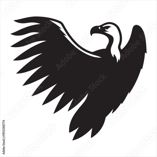 Vulture vector silhouette line art logo design concept  illustration idea