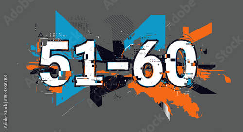 Numbers on colorful abstract background.
