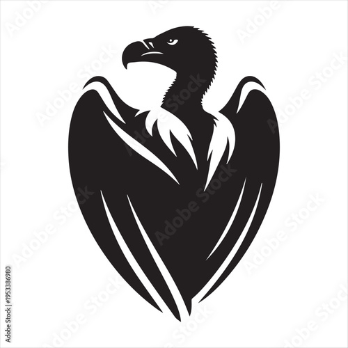 Vulture vector silhouette line art logo design concept  illustration idea