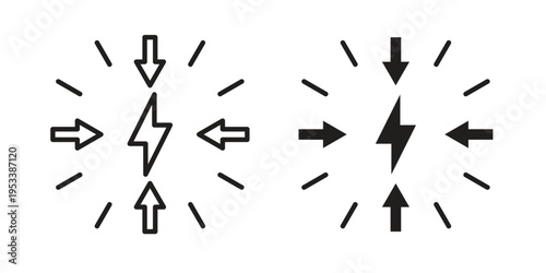 Conflict icon symbols, Solid black and editable stroke icons