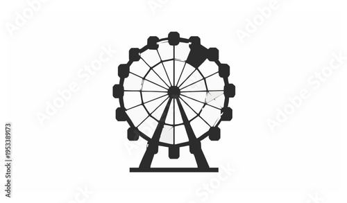 Ferris wheel black silhouette vector illustration amusement park ride isolated on white background