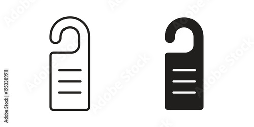 Door hanger icon symbols, Solid black and editable stroke icons