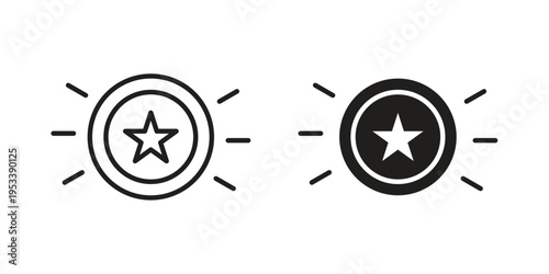 Earn point icon symbols, Solid black and editable stroke icons