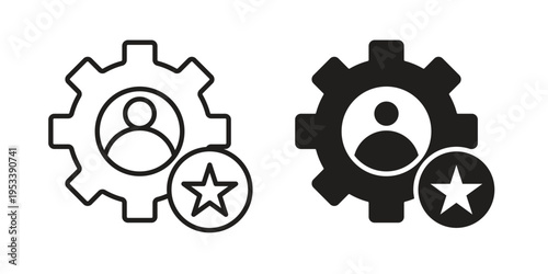 Employee skills icon symbols, Solid black and editable stroke icons