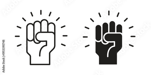 Empowerment icon symbols, Solid black and editable stroke icons