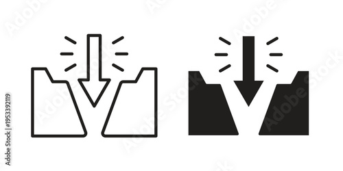 Gap icon symbols, Solid black and editable stroke icons