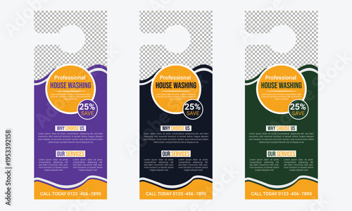 House Washing Door Hanger Design Template