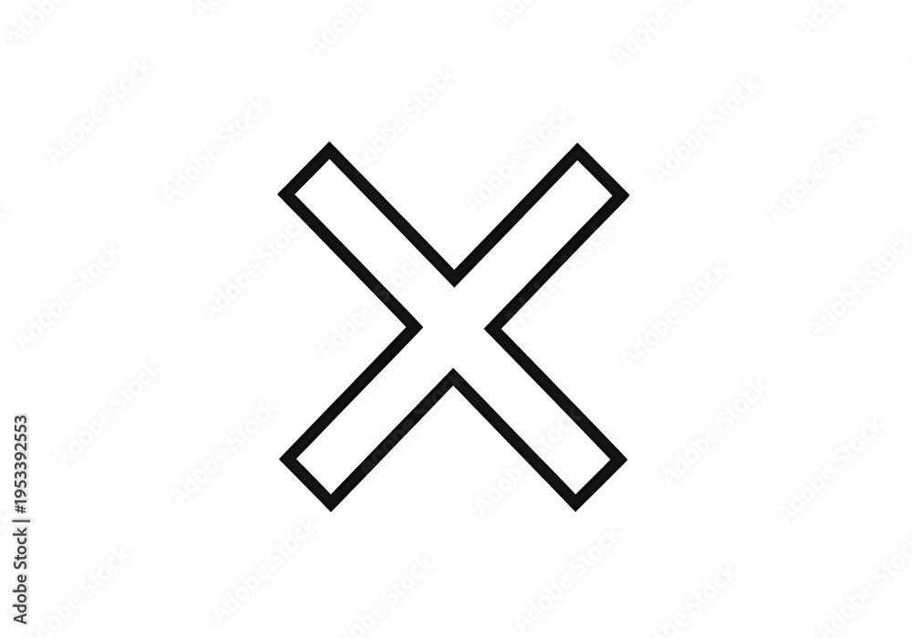 Fototapeta premium black x mark symbol isolated on transparent background