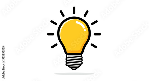 Simple vector light bulb illustration representing idea and creativity for branding and design.
