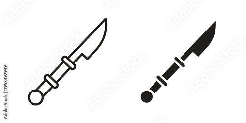 Harpoon icon symbols, Solid black and editable stroke icons