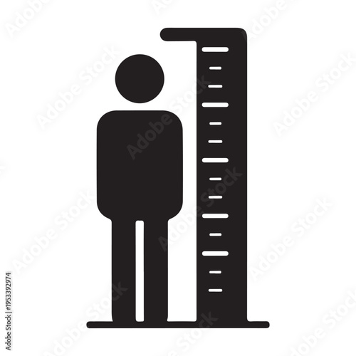 Man tall scale icon Vector. Tall person icon. Height symbol illustration