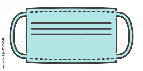未使用の不織布マスク フラット形状 水色 清潔な医療用素材