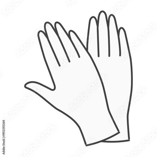 準備された医療用使い捨てグローブ 両手セット 白