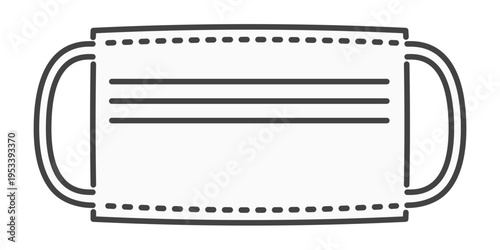 未使用の不織布マスク フラット 横向き 清潔な医療用素材