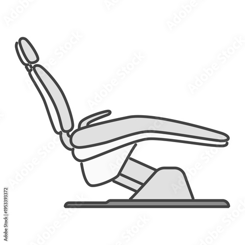 シンプルな歯科チェアのイラスト グレー 歯科ユニット単体