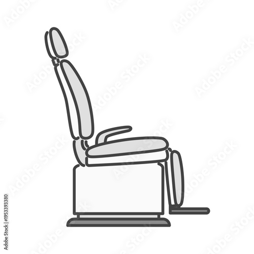 フットレスト前折れ型の歯科チェア 単体イラスト