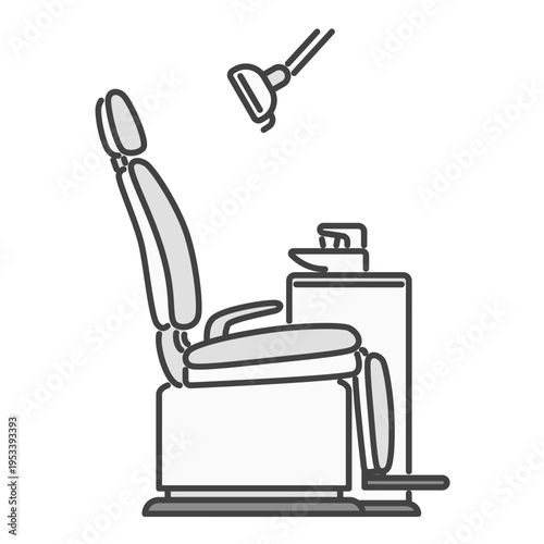 定期健診に適した前折れ型歯科チェアのイラスト