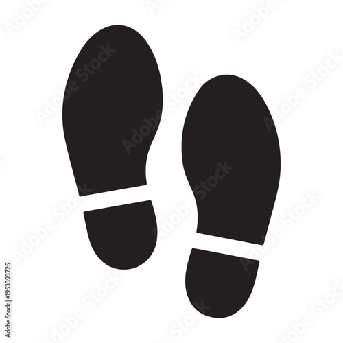 Shoe Prints black isolated silhouette