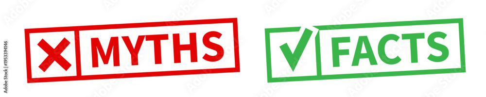 Fototapeta premium Myths and Facts icons