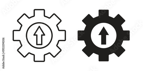 Improvement icon symbols, Solid black and editable stroke icons