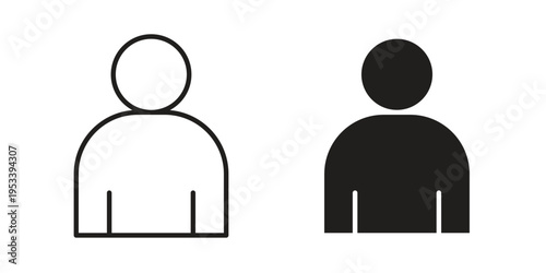 Individual icon symbols, Solid black and editable stroke icons