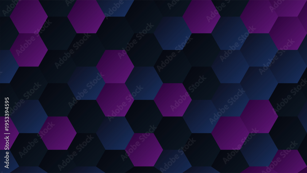 Fototapeta premium Abstract dark geometric hexagonal honeycomb grid vector background