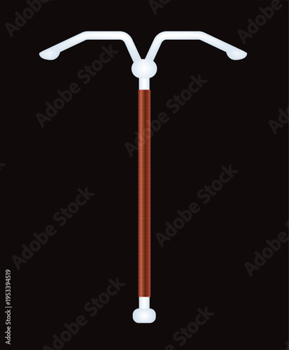 Copper intrauterine device medical contraceptive tool illustration healthcare awareness educational vector poster