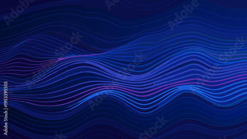 Fotografi Abstract flowing lines of blue and purple create a dynamic background