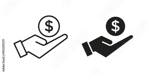 loan icon symbols, Solid black and editable stroke icons