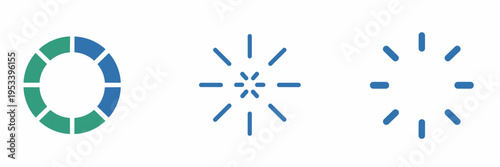 Loading Spinner Icon Set with Circular Progress Indicators and Animated Loader Symbols