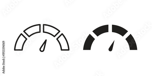 Meter icon symbols, Solid black and editable stroke icons