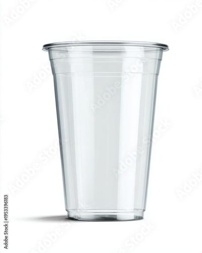 Wallpaper Mural Clear Plastic Cup on White Background Torontodigital.ca