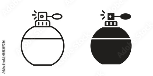 Perfume icon symbols, Solid black and editable stroke icons