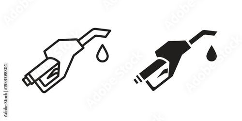 petrol icon symbols, Solid black and editable stroke icons