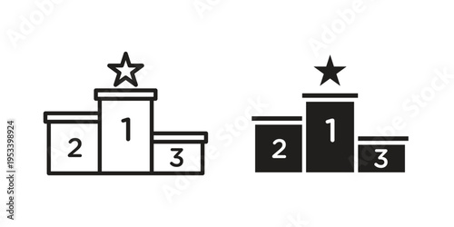 Podium icon symbols, Solid black and editable stroke icons