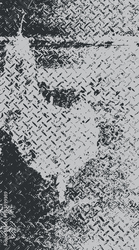 13-87. Surface Texture Vector Image of Diamond Patterned Steel Plate With Messy Stains - Illustration.