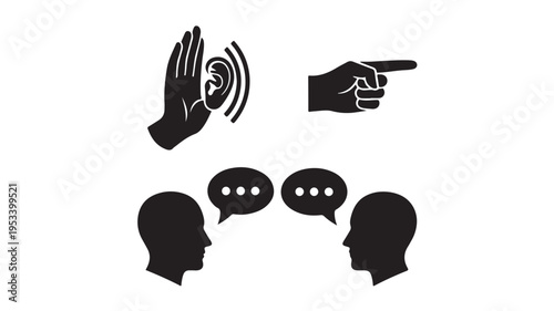 Set of 5 communication icons vector