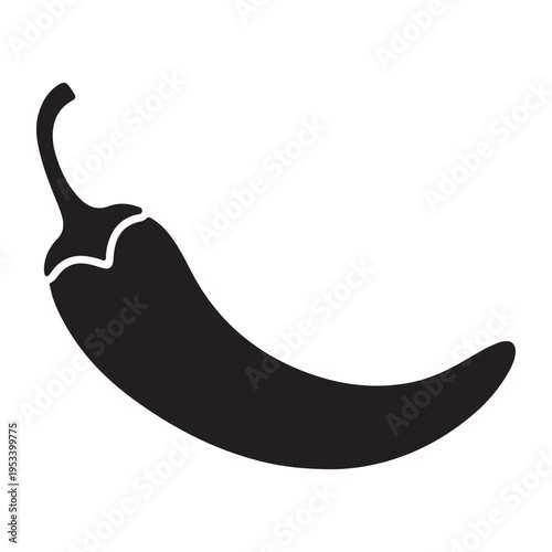 Dry spicy pepper silhouette icon vector illustration on white background