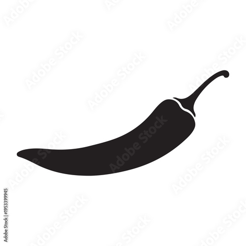 Dry spicy pepper silhouette icon vector illustration on white background