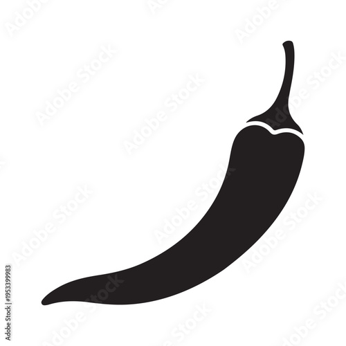 Dry spicy pepper silhouette icon vector illustration on white background