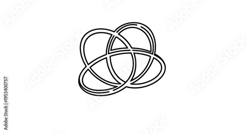 Interconnected Rings Geometric Shape Design.