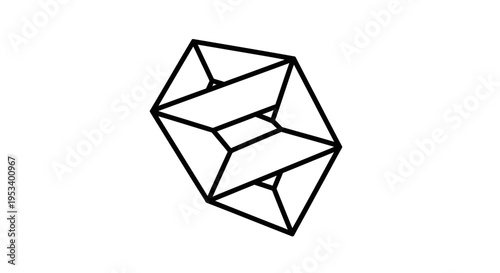 Geometric shape with multiple facets.