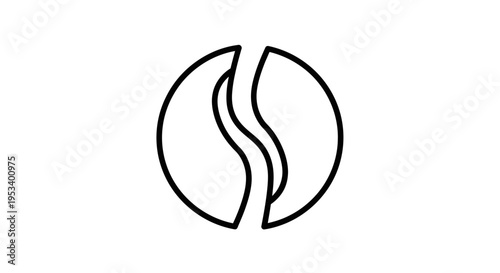 Simple coffee bean logo design.